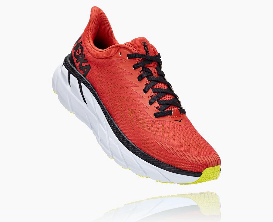 Hoka Mens Running Shoes NZ - Hoka One One Clifton 7 Red (XZN812635)